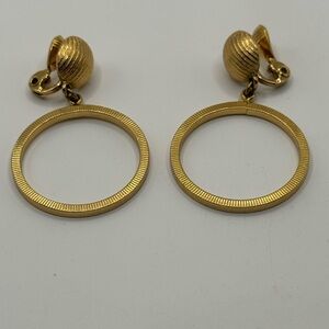Monet Gold Textured Hoop Earrings